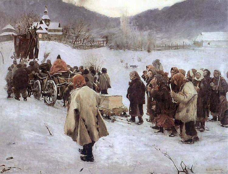 Teodor Axentowicz Hutsul Funeral France oil painting art